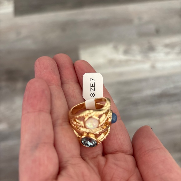 Park Lane Gold and Black Statement Ring - Picture 2 of 6